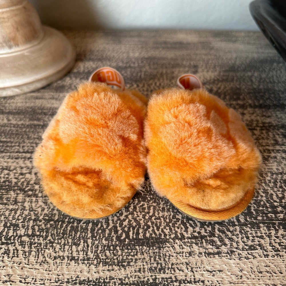 UGG floral sherbet orange slippers